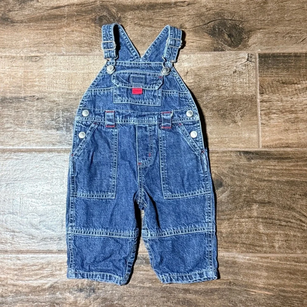 Gymboree Baby Vintage Y2K Blue Denim Bib Overalls, Medium Wash,‎ 3-6 mo